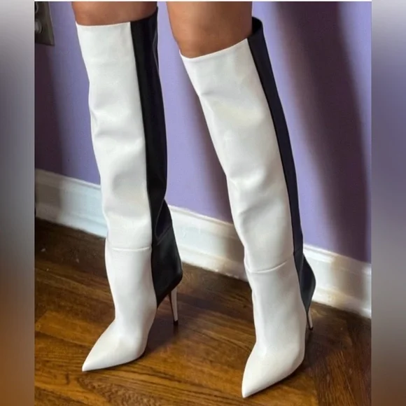 Christian Louboutin Astrilarge 100 black and white Botta boots in 41 EU - Picture 5 of 16